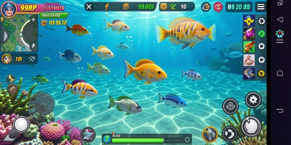 Screenshot dari gameplay Tembak Ikan 99RP yang seru.