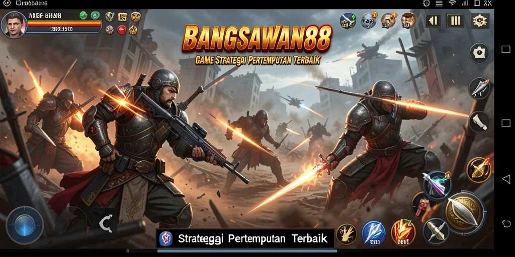 Screenshot nuansa pertempuran epik di BANGSAWAN88.