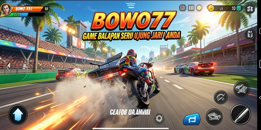 Tampilan seru saat balapan di BOWO77 dengan grafis menawan.
