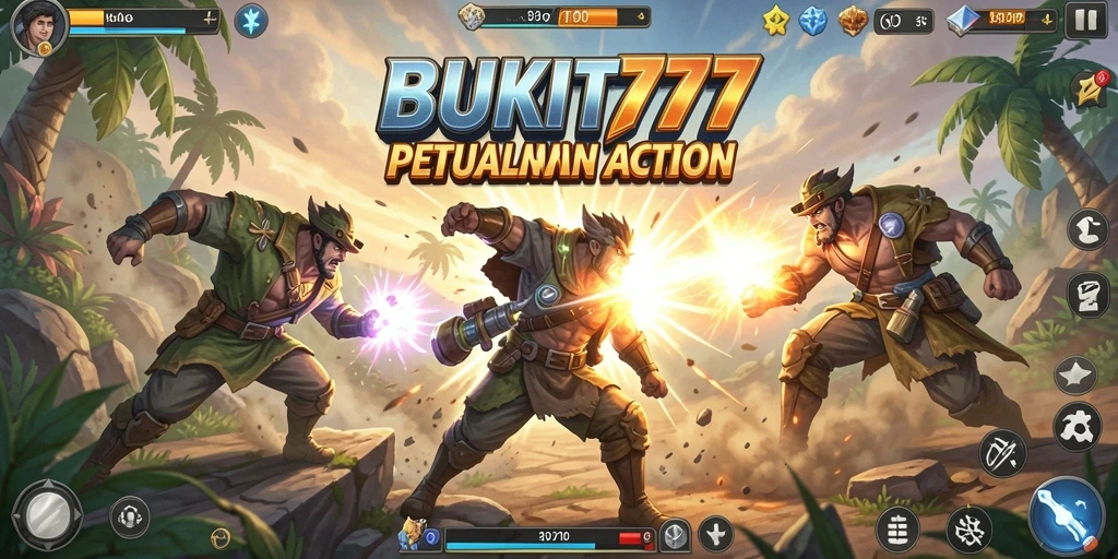 Tangkapan layar BUKIT777 menampilkan aksi pertempuran yang intens dan grafis yang memukau.