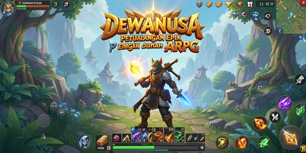 Tampilan menarik dari gameplay DEWANUSA dalam petualangan ARPG.