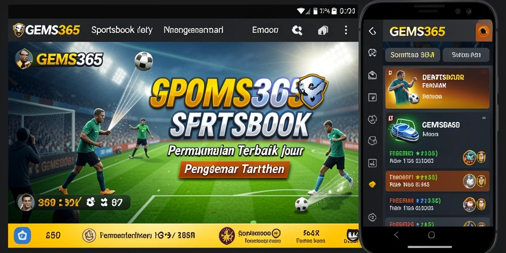 Tampilan gameplay utama GEMS365 yang menampilkan opsi taruhan olahraga.