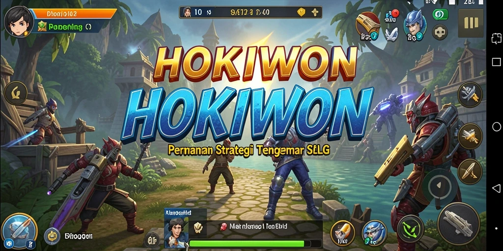 Tampilan gameplay seru dalam HOKIWON dengan berbagai strategi SLG.