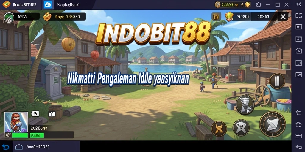 Screenshot gameplay INDOBIT88 yang menunjukkan mekanisme idle yang menarik.