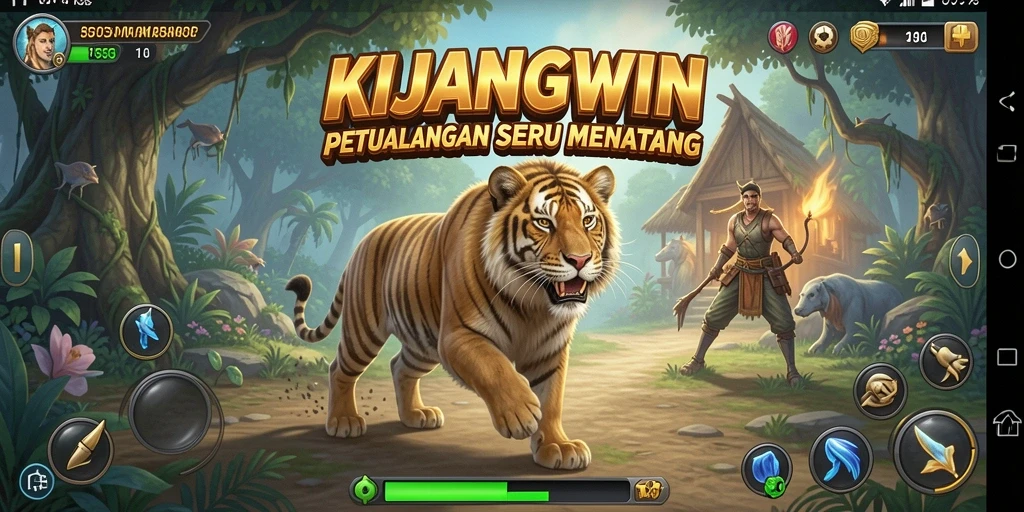 Screenshot gameplay KIJANGWIN yang menunjukkan aksi petualangan mendebarkan.