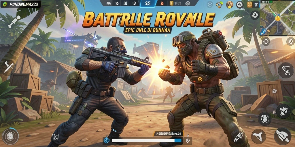 Tangkapan layar gameplay POHONEMAS33 dengan aksi pertarungan yang mendebarkan.