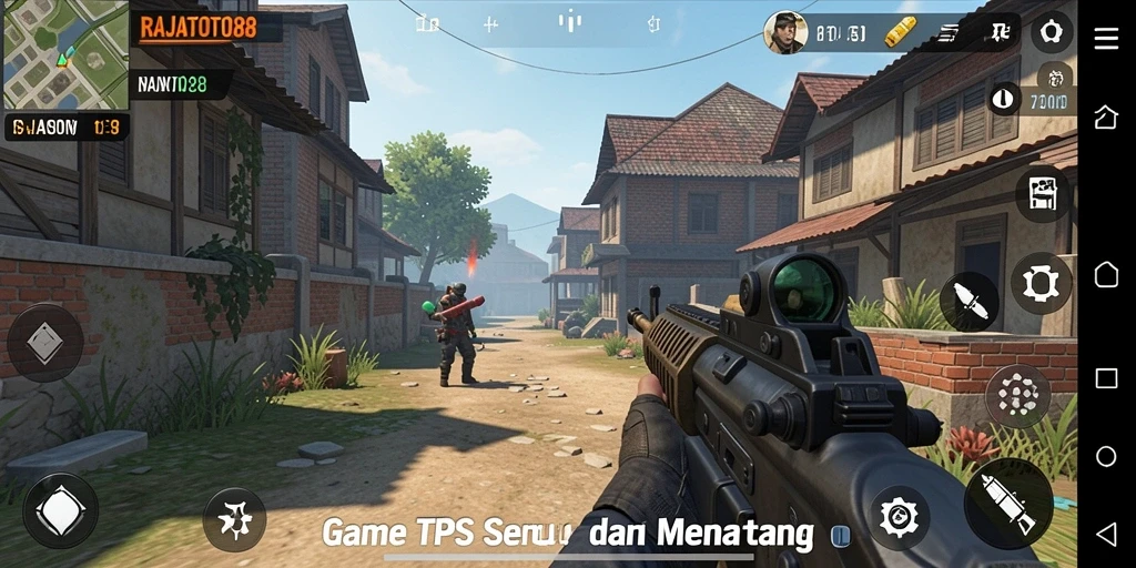 Tampilan gameplay seru dalam RAJATOTO88 dengan aksi menegangkan.